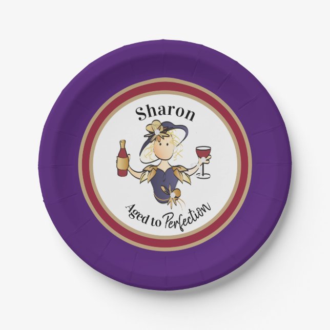 Funny Classy Sassy Personalized for Her Birthday   Paper Plates (Front)