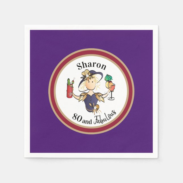 Funny Classy Sassy Personalized Name and Age Napkins (Front)