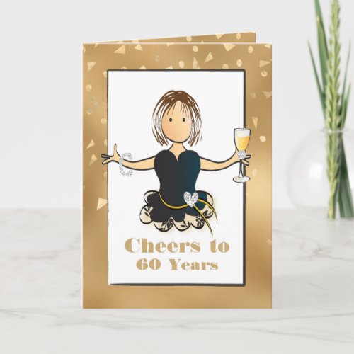 Funny Classy Sparkle 60th Birthday Card for Her