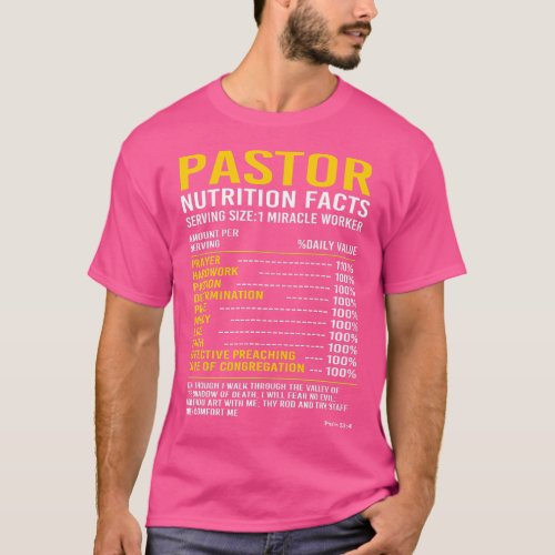 Funny Clergy Preacher Pastor Nutritional Facts  T_Shirt