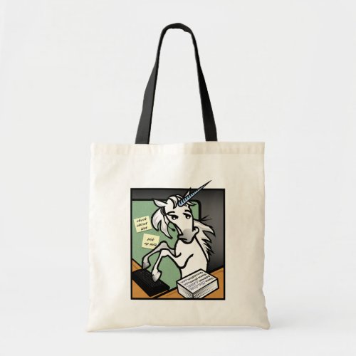 FUNNY CLERICAL UNICORN GRAPHIC BUDGET TOTE BAG