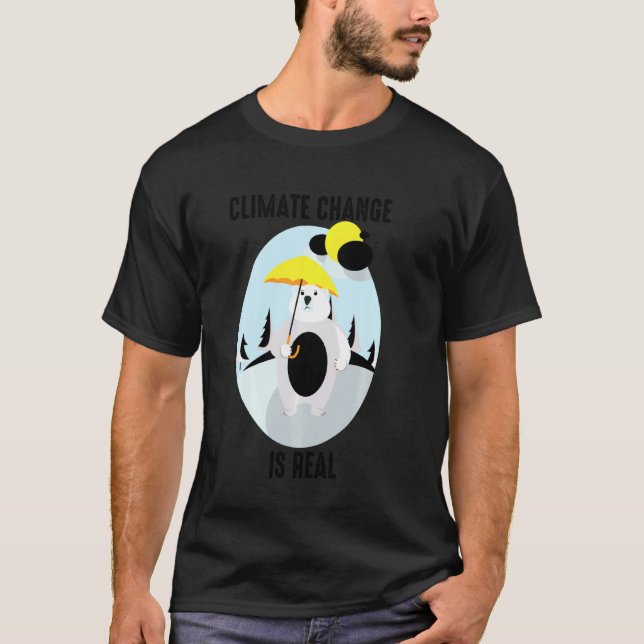 Funny Climate Change Is Real Cute Global Warming K T-Shirt (Front)