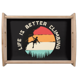 Funny Climber Throw Pillow Serving Tray