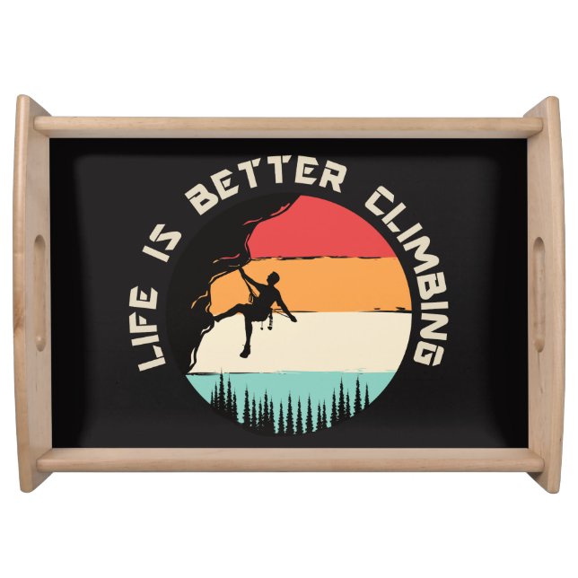 Funny Climber Throw Pillow Serving Tray (Front)
