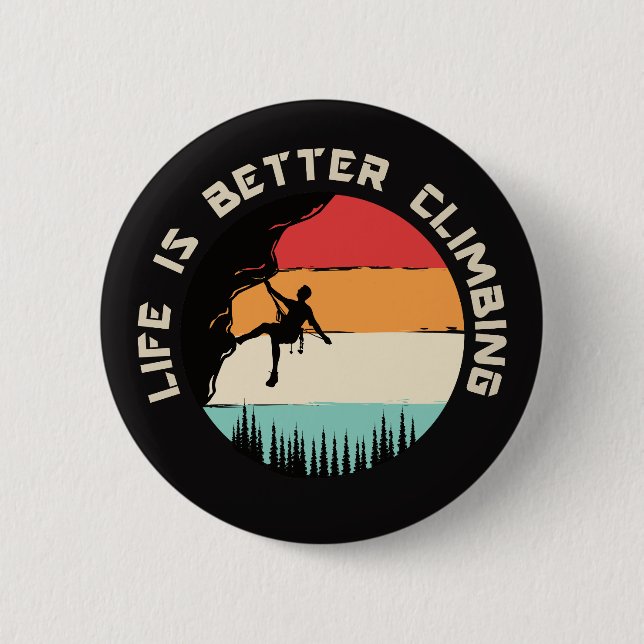 Funny Climbing  Button (Front)