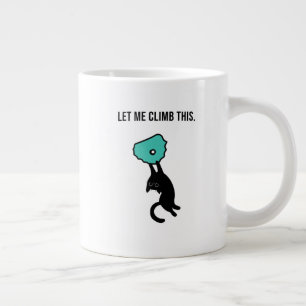 Funny Climbing Cat Catches Climbing Hold Giant Coffee Mug