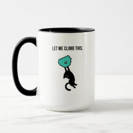 Funny Climbing Cat Catches Climbing Hold Mug