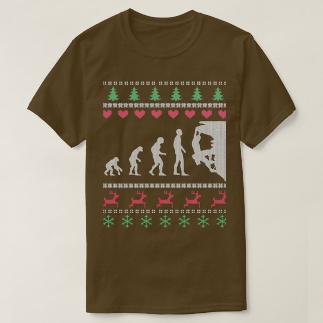 Funny Climbing Evolution Ugly Christmas Sweater (Design Front)