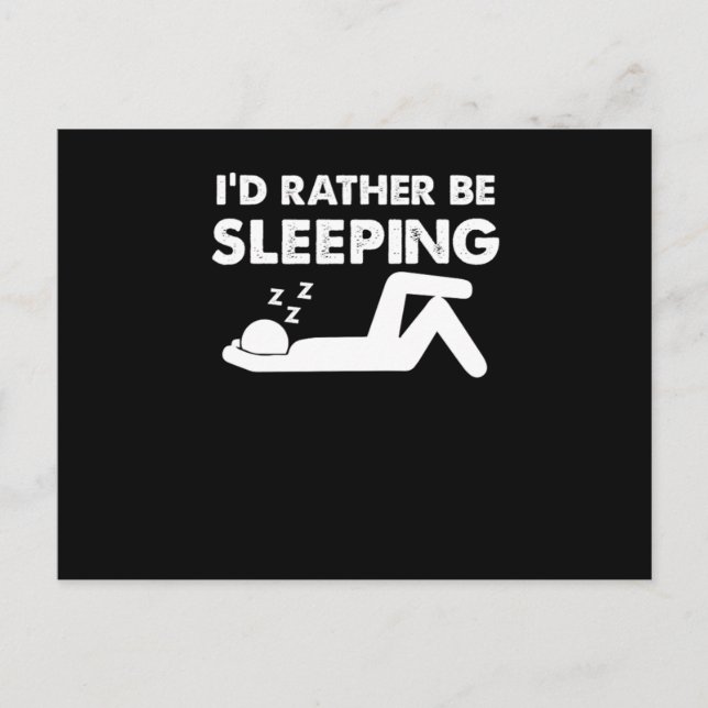 Funny Clinophile Sleepy Head Sleepyhead Sleep Love Postcard (Front)