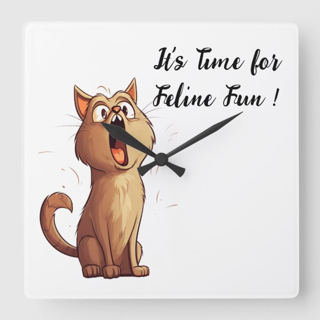 Funny Clock For Cat Lovers  (Front)