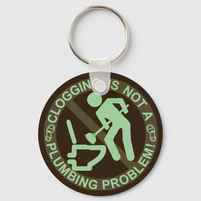 Funny Clogger Clogging Green Keychain (Front)