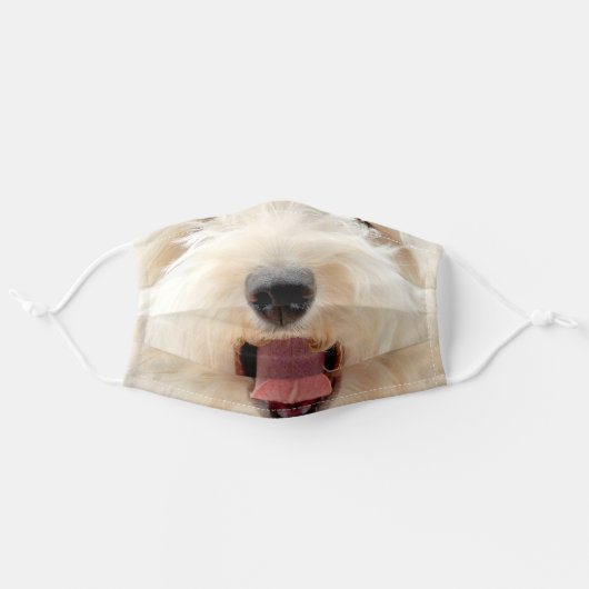 Funny Close Up Dog Tongue Adult Cloth Face Mask (Front, Unfolded)