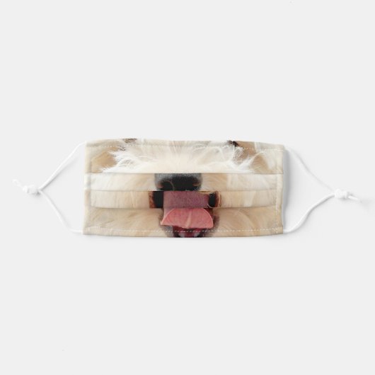 Funny Close Up Dog Tongue Adult Cloth Face Mask (Front, Folded)