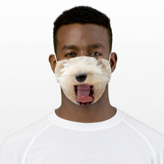 Funny Close Up Dog Tongue Adult Cloth Face Mask (Worn)