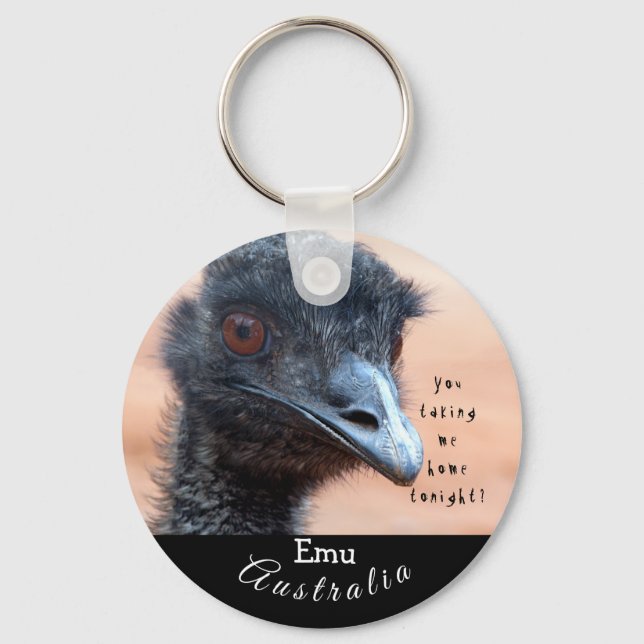 Funny close up of an Emu in Australia Keychain (Front)