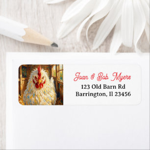 Funny Close Up of Impasto Chicken that looks Mad Label