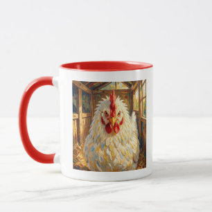Funny Close Up of Impasto Chicken that looks Mad Mug