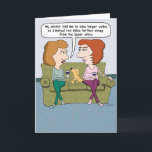 Funny Closer to Liquor Store Birthday Card<br><div class="desc">Here's a funny birthday card featuring a woman telling her friend of her plan to start taking longer walks ...  to the liquor store. It's just what the doctor ordered! 

Thanks for choosing this original design by © Chuck Ingwersen. I post cartoons every day on Instagram: https://www.instagram.com/captainscratchy</div>
