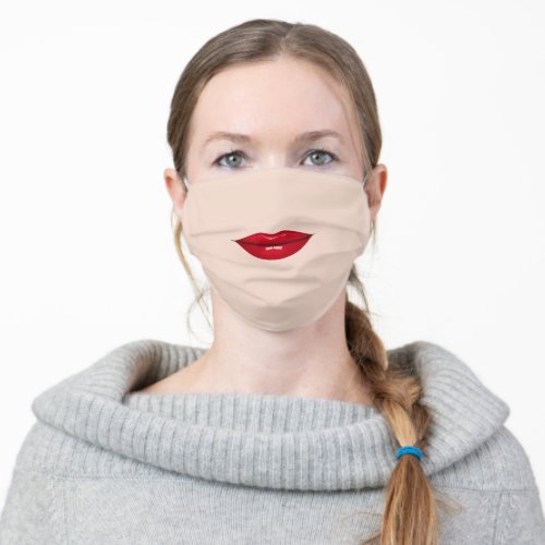 Funny Cloth Face Mask Glossy Red Lips Choose Color