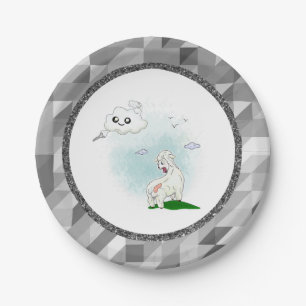 funny cloud and sheep. Cloudily. Triangular Paper Plates
