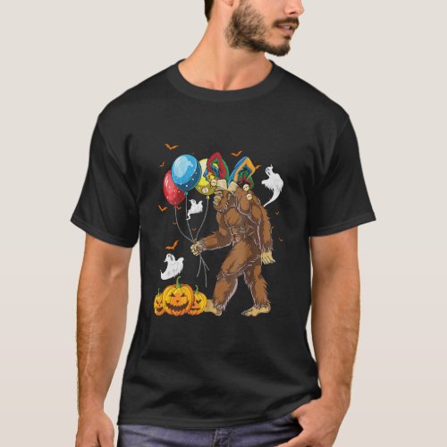 Funny Clown Bigfoot Balloon Ghost Pumpkin T_Shirt