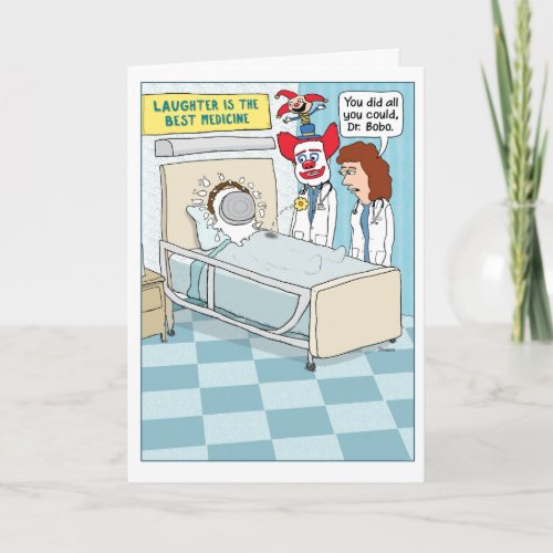 Funny Clown Doctor Get Well Card