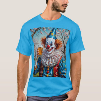 Funny Clown Drinking Beer Bar Tee