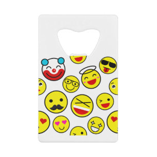funny clown emojis credit card bottle opener