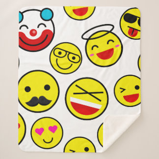 funny clown emojis sherpa blanket