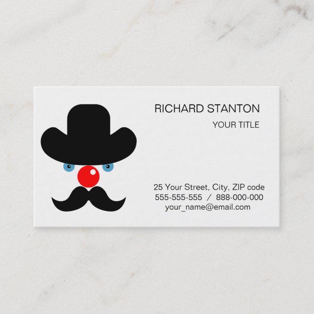 Funny clown face business card (Front)