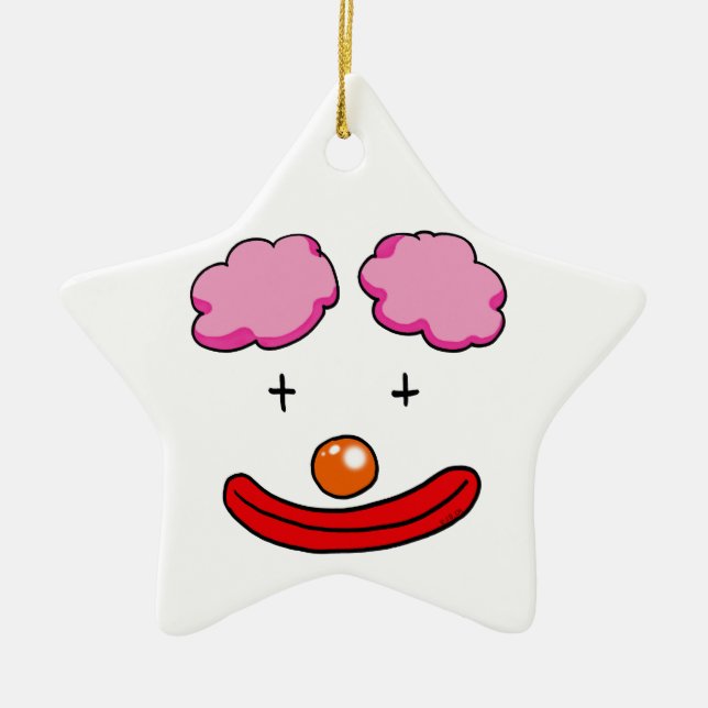Funny clown face ceramic ornament (Front)
