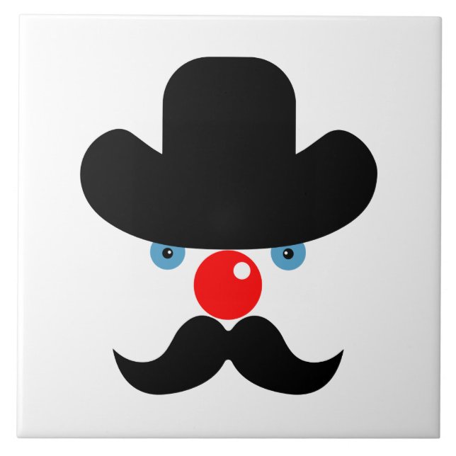 Funny clown face ceramic tile (Front)