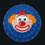 Funny clown face custom color dart board<br><div class="desc">Funny clown face custom color dart board. Cute mime cartoon.  Add your own text optionally.</div>