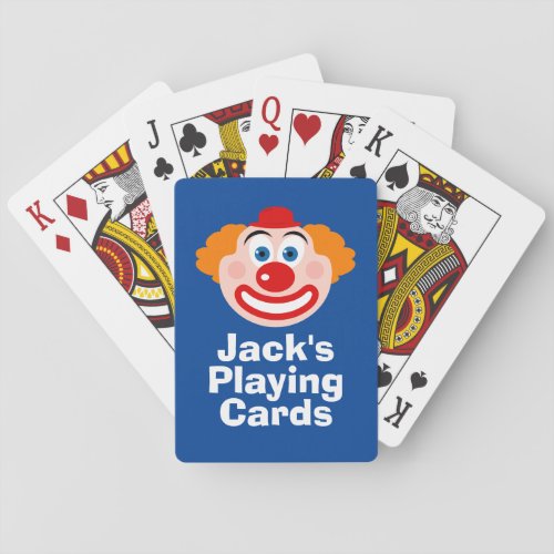 Funny clown face custom playing cards for kids