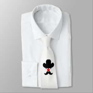 Funny clown face neck tie