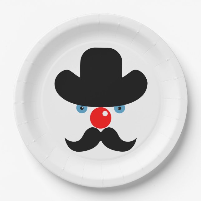 Funny clown face paper plates (Front)