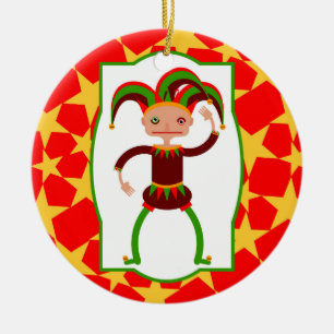 Funny clown from Middle Age Ceramic Ornament