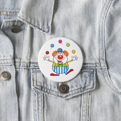 Funny Clown Juggling Button