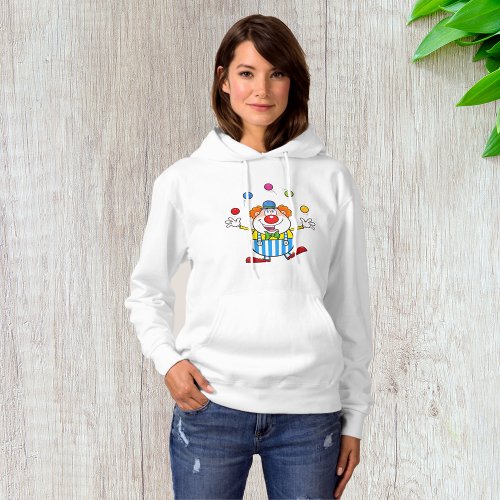 Funny Clown Juggling Womens Hoodie