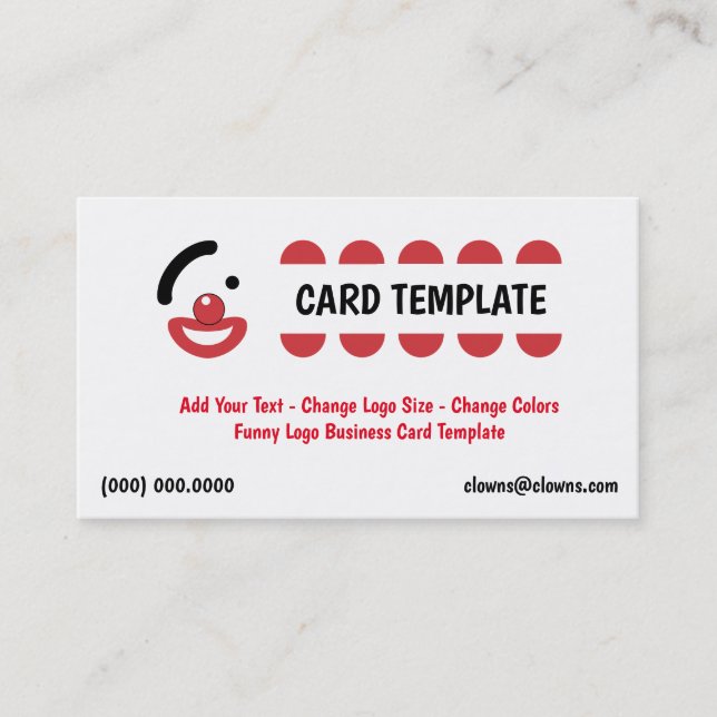 Funny Clown Logos Business Card (Front)