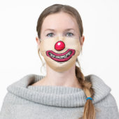Funny clown mouth - Light Complexion Adult Cloth Face Mask (Worn)