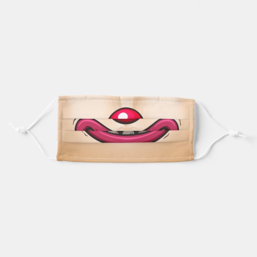 Funny clown mouth - Light Complexion Adult Cloth Face Mask (Front, Folded)
