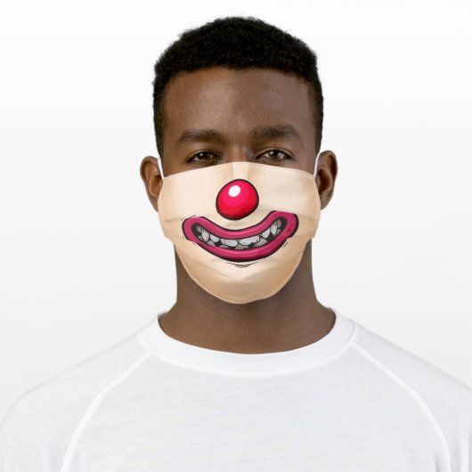Funny clown mouth - Light Complexion Adult Cloth Face Mask (Worn)