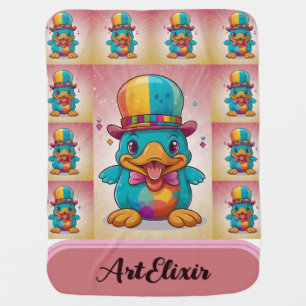 Funny Clown Platypus Print Baby Blanket