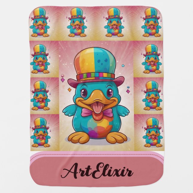 Funny Clown Platypus Print Baby Blanket (Front)