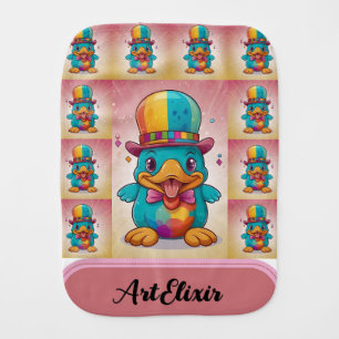 Funny Clown Platypus Print Baby Burp Cloth