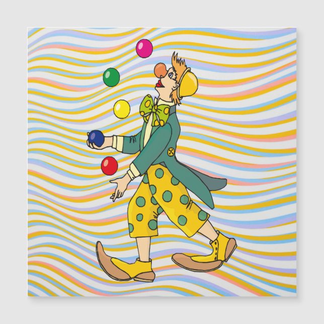 Funny Clown Playing With Colorful Balls (Front)