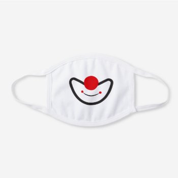 Funny Clown Smile White Cotton Face Mask by escapefromreality at Zazzle