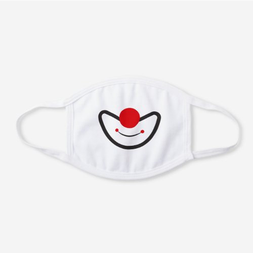 Funny clown smile white cotton face mask