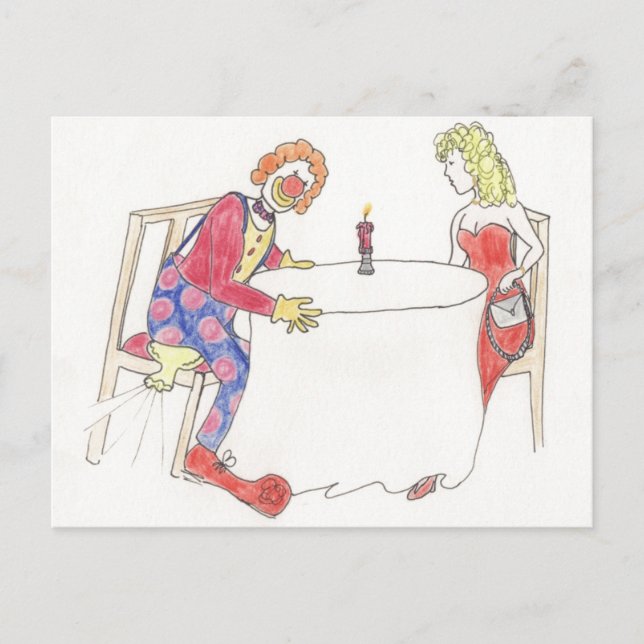 Funny Clown Trump Cartoon Love Romance Humor Art Postcard (Front)